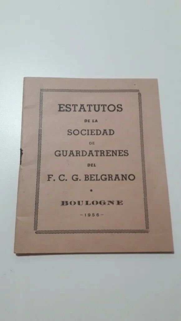 old  collection  Statute Society Guard Trains Belgrano Railway 1956 Argentina