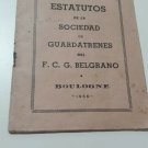 old  collection  Statute Society Guard Trains Belgrano Railway 1956 Consult