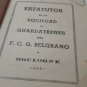 old  collection  Statute Society Guard Trains Belgrano Railway 1956 Consult
