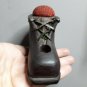 old carved wooden pin holder, shoe shape -Argentina