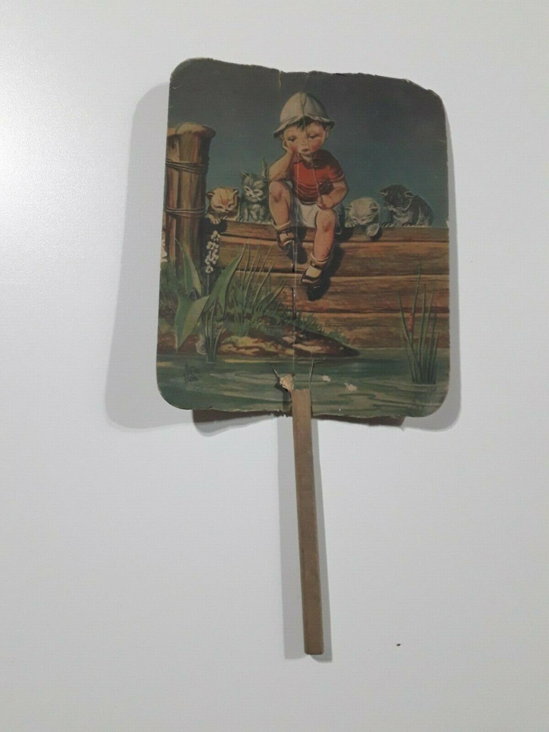 old cardboard fan Argentina advertising from the 1940s La sirena