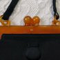 vintage  Cartera Ague Brand Par&Atilde;&shy;s Bs As black satin and celluloid frame