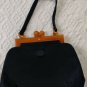 vintage  Cartera Ague Brand Par&Atilde;&shy;s Bs As black satin and celluloid frame