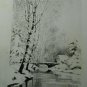 Alphonse Thieme  old  etching engraving  landscape