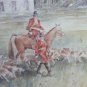 French watercolours on paper  original signed LEGAI hunters chateau de cheverny