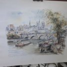 French watercolours on paper  original signed LEGAI Paris Notre dame