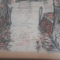 old drawing with charcoal, venice, italy signed with initials, 43