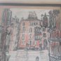 old drawing with charcoal, venice, italy signed with initials, 43