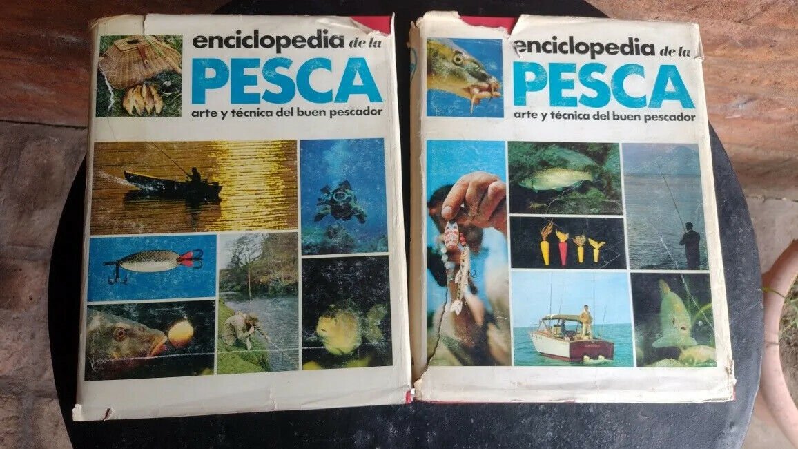 Libro 2 Tomos Enciclopedia de Pesca tecnicas  1967 en espa&Atilde;&plusmn;ol  Consultar Stock
