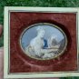 old miniature print engraving framed in a celluloid frame