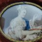 old miniature print engraving framed in a celluloid frame