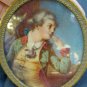 Antique portrait Miniature hand painted. frame Heinrich F&Atilde;&frac14;ger?? young boy
