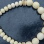 old  vintage pearl necklace, galalith imitating ivor. mimics her weft. so cute