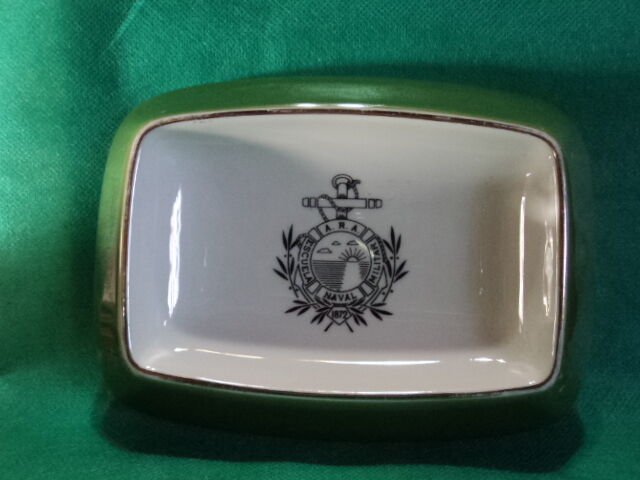 old  porcelain dish -  plate A.R.A Argentina naval military school - Verbano