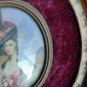 Antique Hand painted   on celluloid with frame  signed Silver