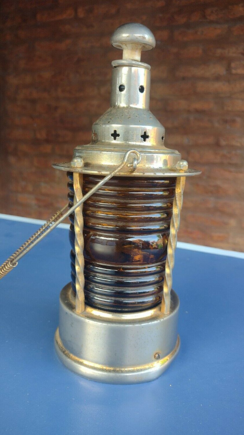 vintage  Rare Antique lamp-shaped bottle Swiss musical .does.not work