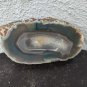 stone fragment carved  ashtray, bluish gray agate
