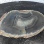 stone fragment carved  ashtray, bluish gray agate