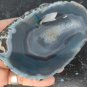 stone fragment carved  ashtray, bluish gray agate