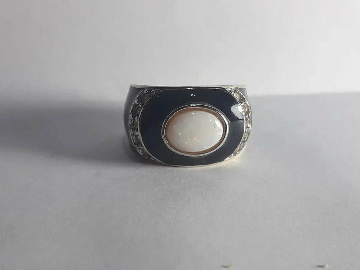 original Golden ring with black enamel fine fantasy  Esposito brand