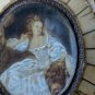 Antique portrait Miniature hand painted. frame details, , crackle details