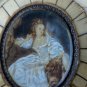 Antique portrait Miniature hand painted. frame details, , crackle details
