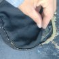 Antique small black petit handbags point needlepoint floral Bronze frame