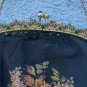 Antique small black petit handbags point needlepoint floral Bronze frame