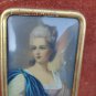 old  Hand painted  portrait on celluloid  with frame