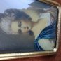 old  Hand painted  portrait on celluloid  with frame