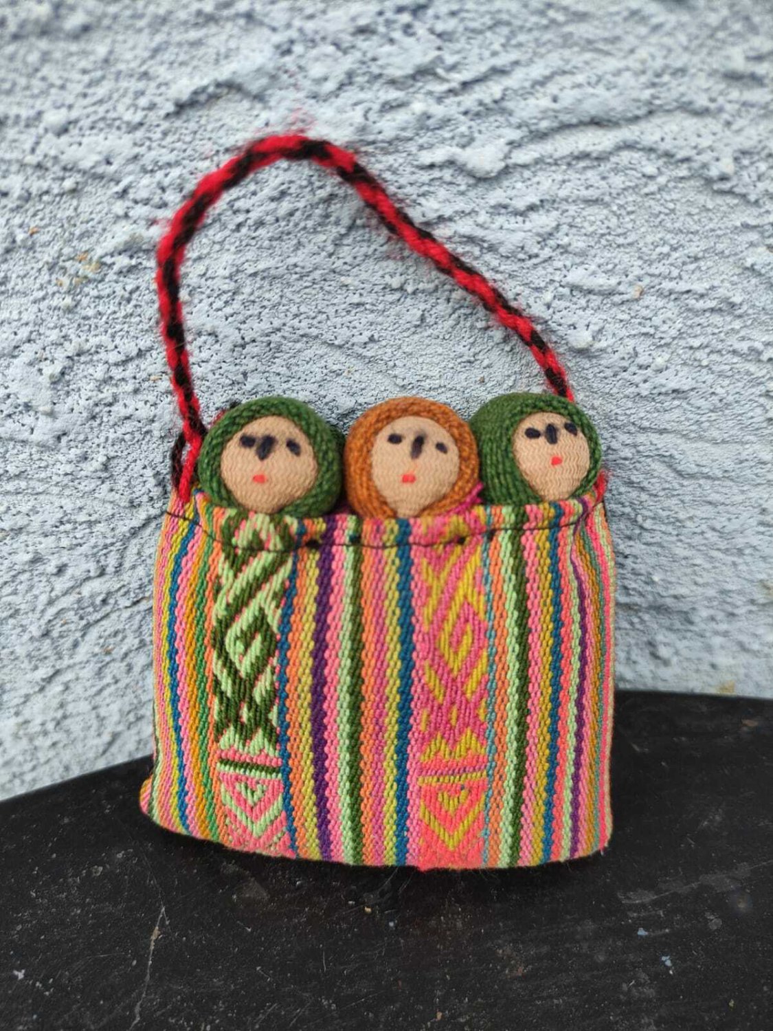 old rare north Argentine wool pincushion, indigenous Salta Jujuy
