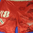 old  soccer short club independiente  autograph Calderon, Bruno Marioni, Islas