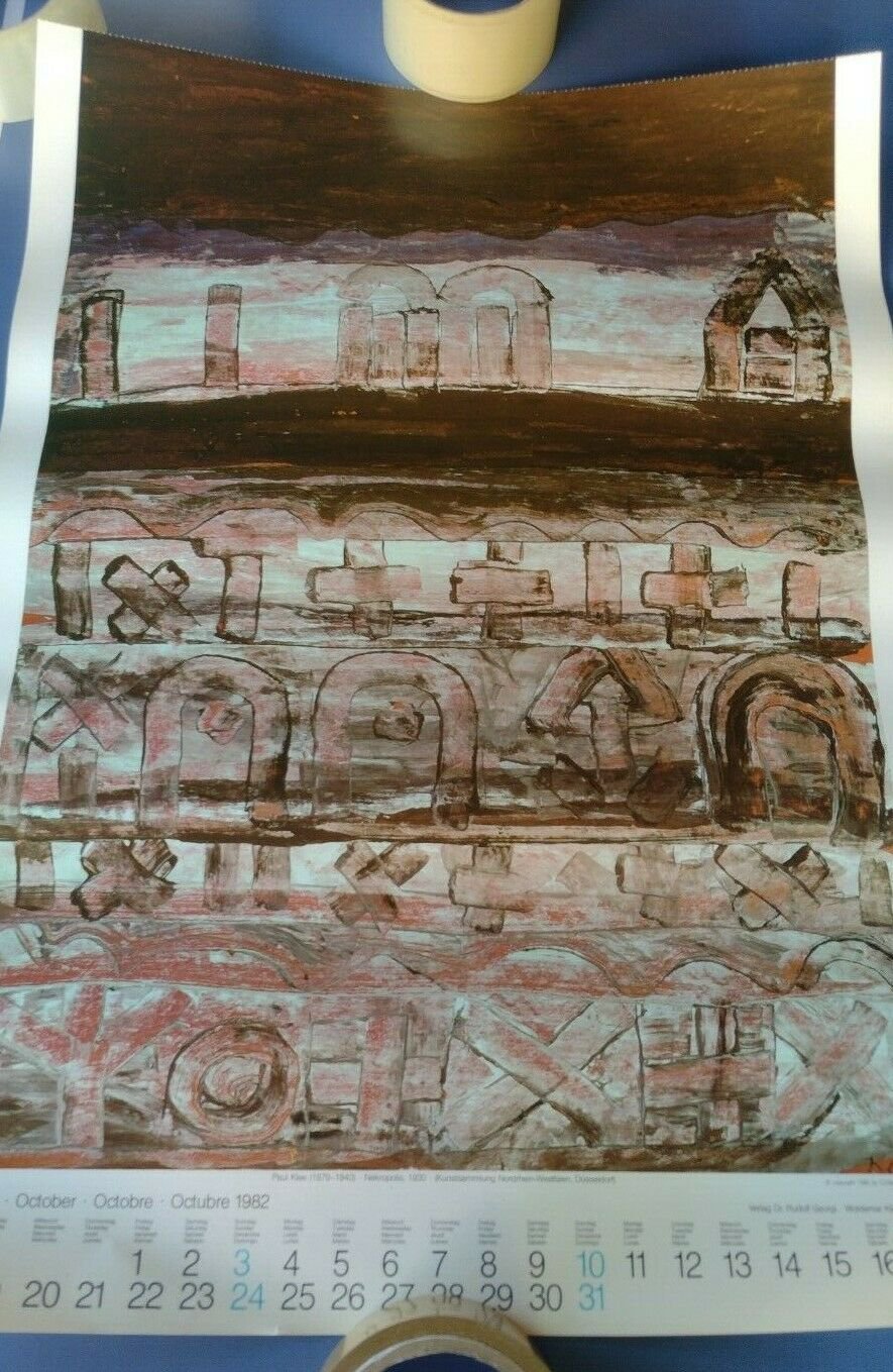 old poster almanac 1982 Paul Klee   month Oktober 1982