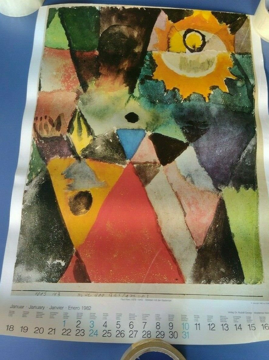 old poster almanac 1982 artist Paul Klee   month  January   1982