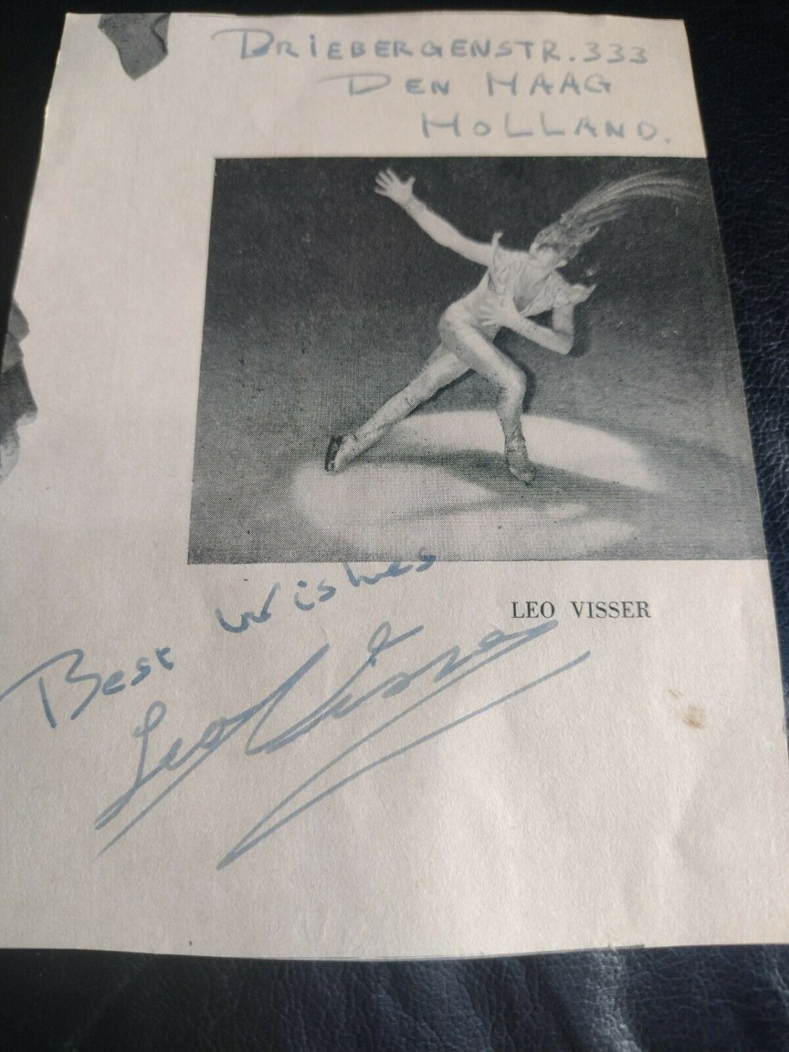 Old magazine photograph signed by leo Visser skate artist