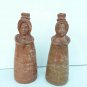 pair rustic clay candlesticks north Argentina with breakdowns