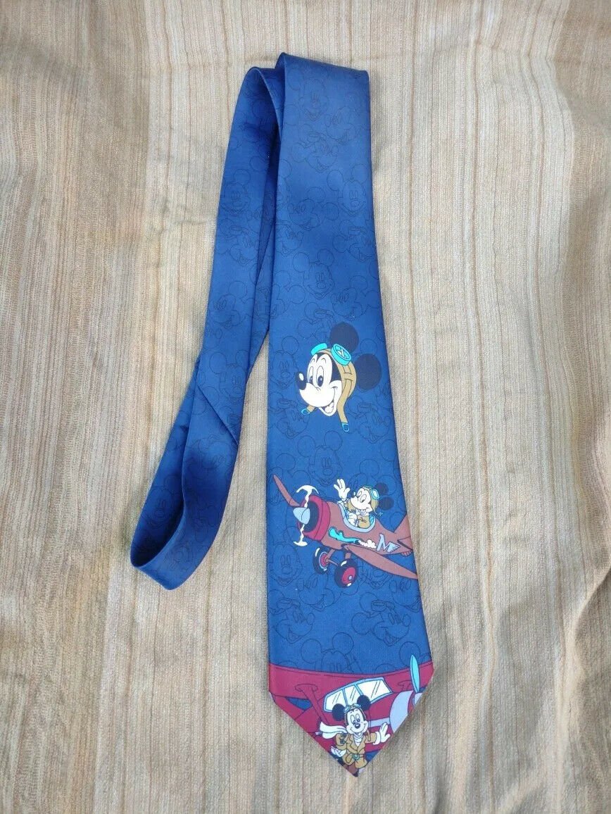 vintage corbata Tie mickey mouse  Aviator tie michelangelo brand