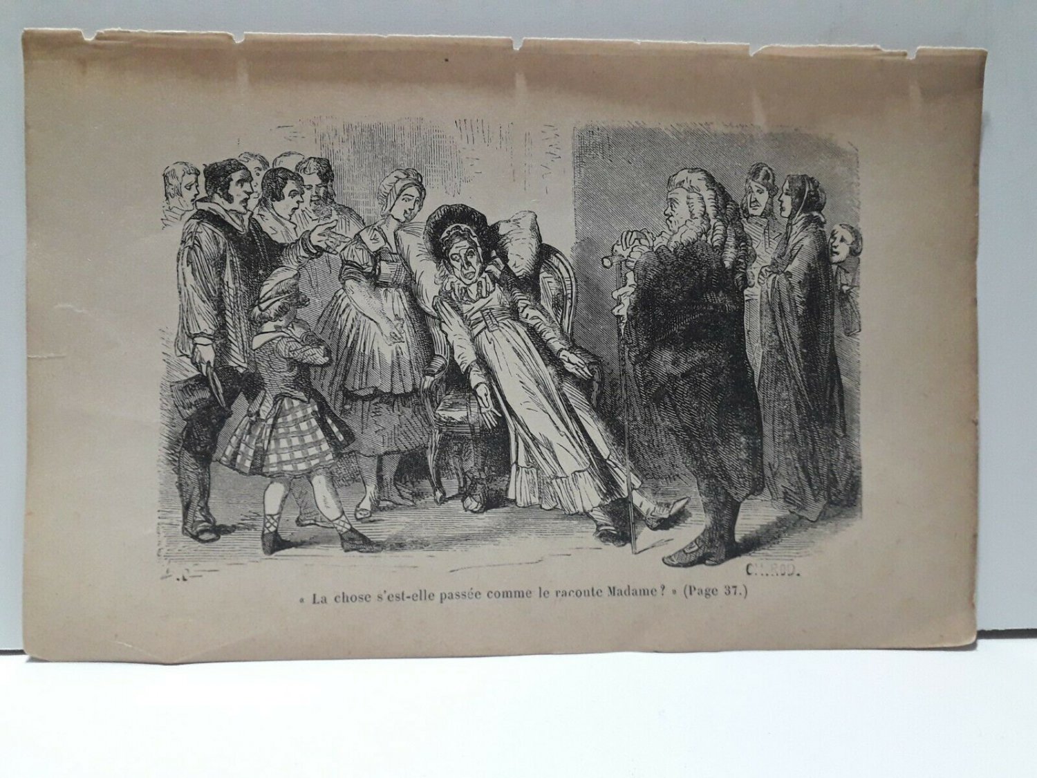 old engraving print extracted book 1893 Le Bon Petit Diable la chose s&Atilde;&copy;st-elle p