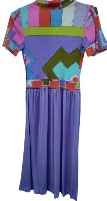 Italian designer Emilio Pucci vintage dress, in shades of purple 60s free shippi