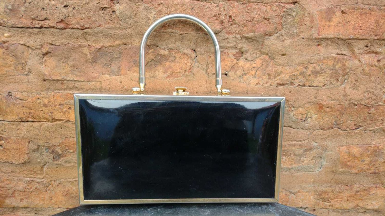 RARE VINTAGE ART DECO LOU TAYLOR MIAMI FRAME BOX HANDBAG, USA