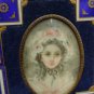 Antique portrait Miniature hand painted.with frame and blue enamel.