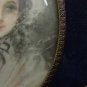 Antique portrait Miniature hand painted.with frame and blue enamel.