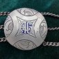 old belt, buckle, 800 silver drag with  enamel.Gaucho ,  lady model, cowhide