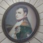 Antique portrait Miniature hand painted framed . Napoleon