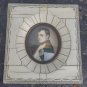 Antique portrait Miniature hand painted framed . Napoleon