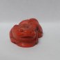 old Chinese Carved salmon pink coral miniature chan chu netsuke (pendant)