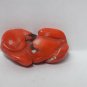old Chinese Carved salmon pink coral miniature chan chu netsuke (pendant)