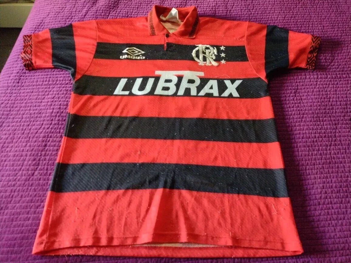old soccer blue  Jersey camisa Flamengo  Brazil with 11 umbro Brand