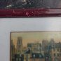 old framed miniature print Michel Delacroix 1994 Cafe Tabac .vins