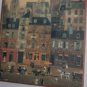 old framed miniature print Michel Delacroix 1994 Cafe Tabac .vins